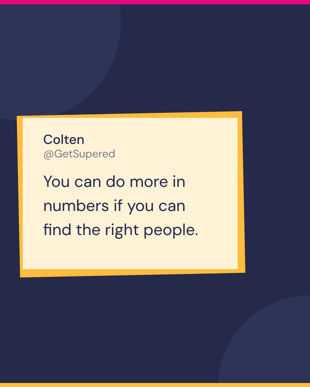 RevOps agency quote card from Fast and Tierious: Colten of elefante RevOps says you can do more in numbers if you can find the right people.