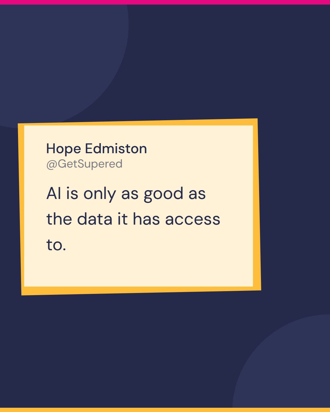 RevOps best practices quote card from Enablement for Real: Hope Edmiston says AI is only as good as the data it has access to.